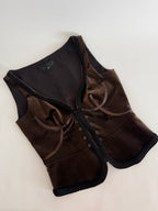 Costume National gilet vest brown velvet corset