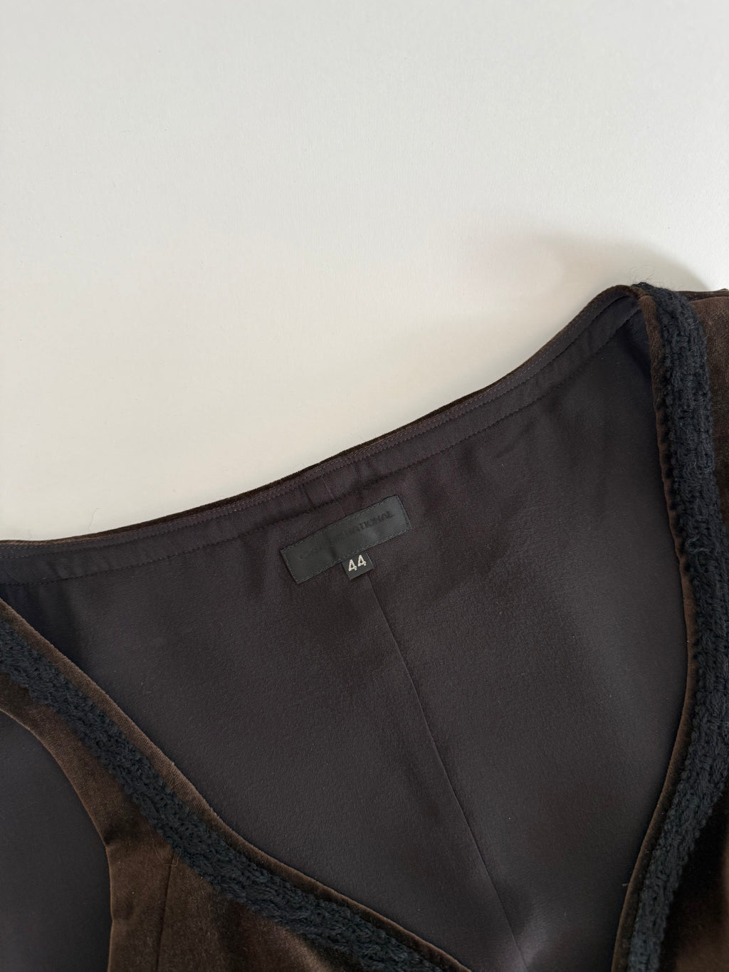 Costume National gilet vest brown velvet corset