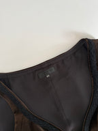 Costume National gilet vest brown velvet corset