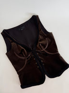 Costume National gilet vest brown velvet corset