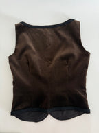 Costume National gilet vest brown velvet corset