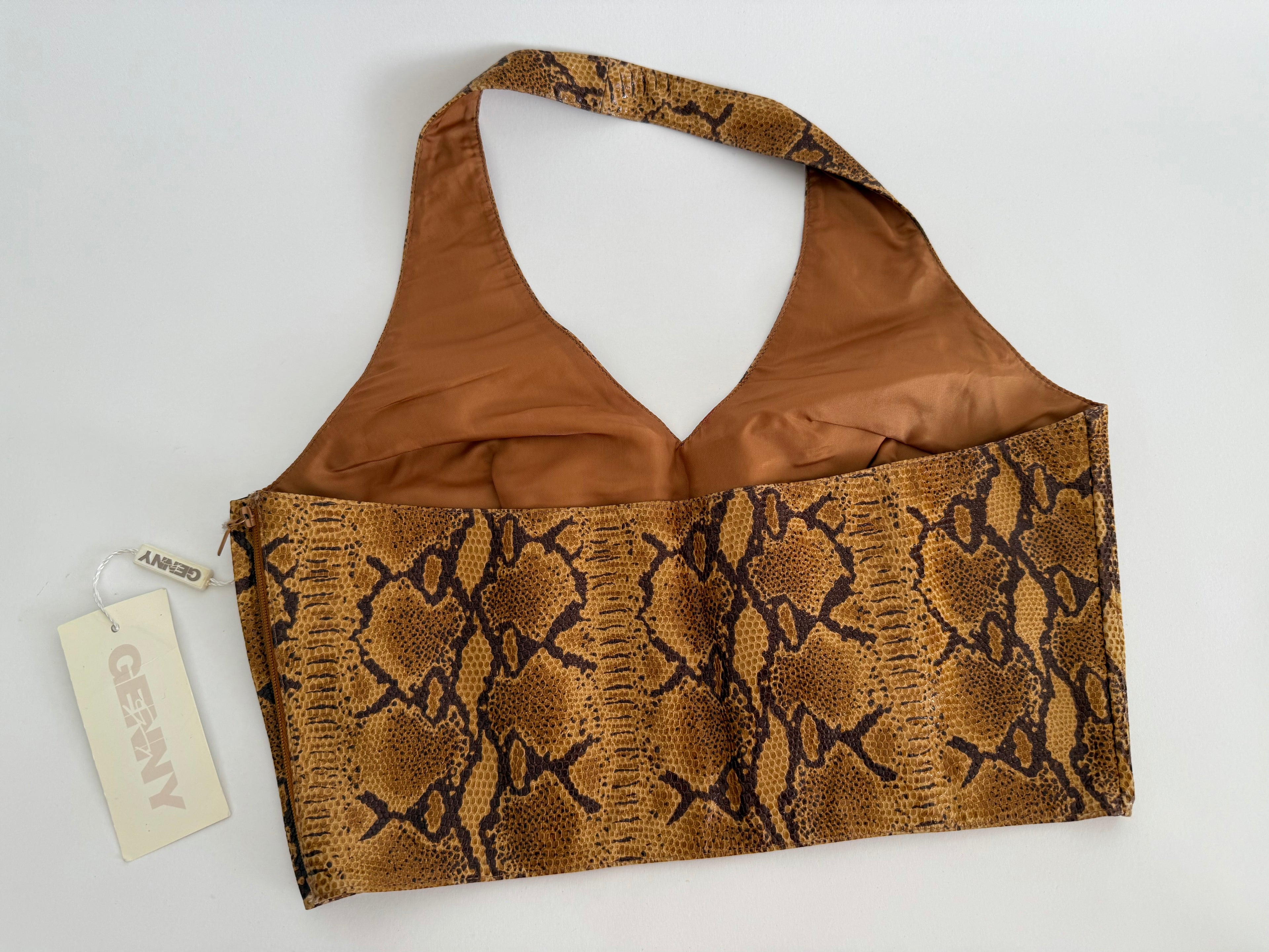 Rare Genny SS 1998 Runway leather bare back top new