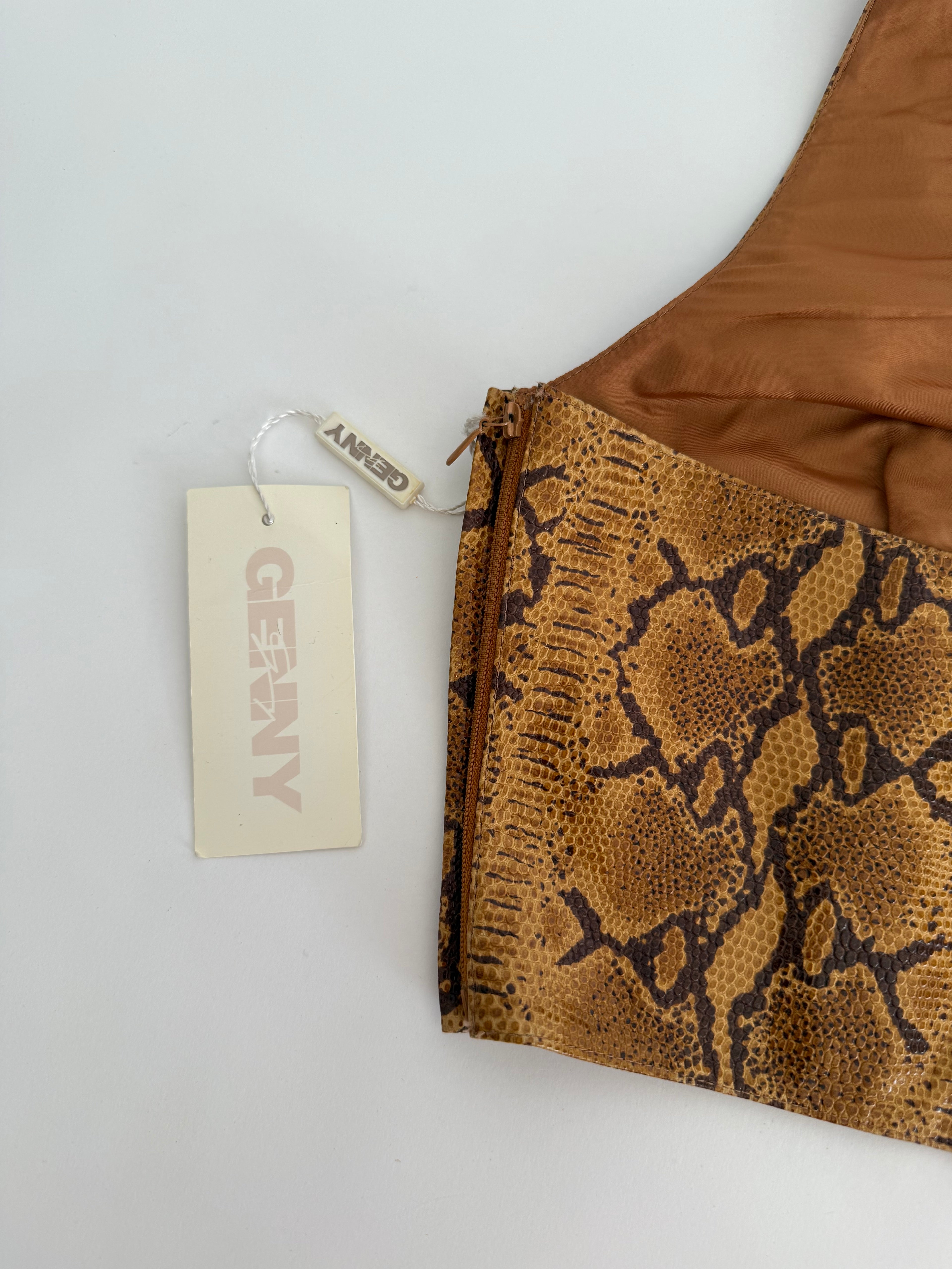 Rare Genny SS 1998 Runway leather bare back top new