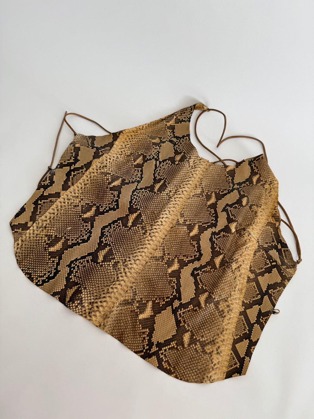 Rare top vintage leather python bare back 90s