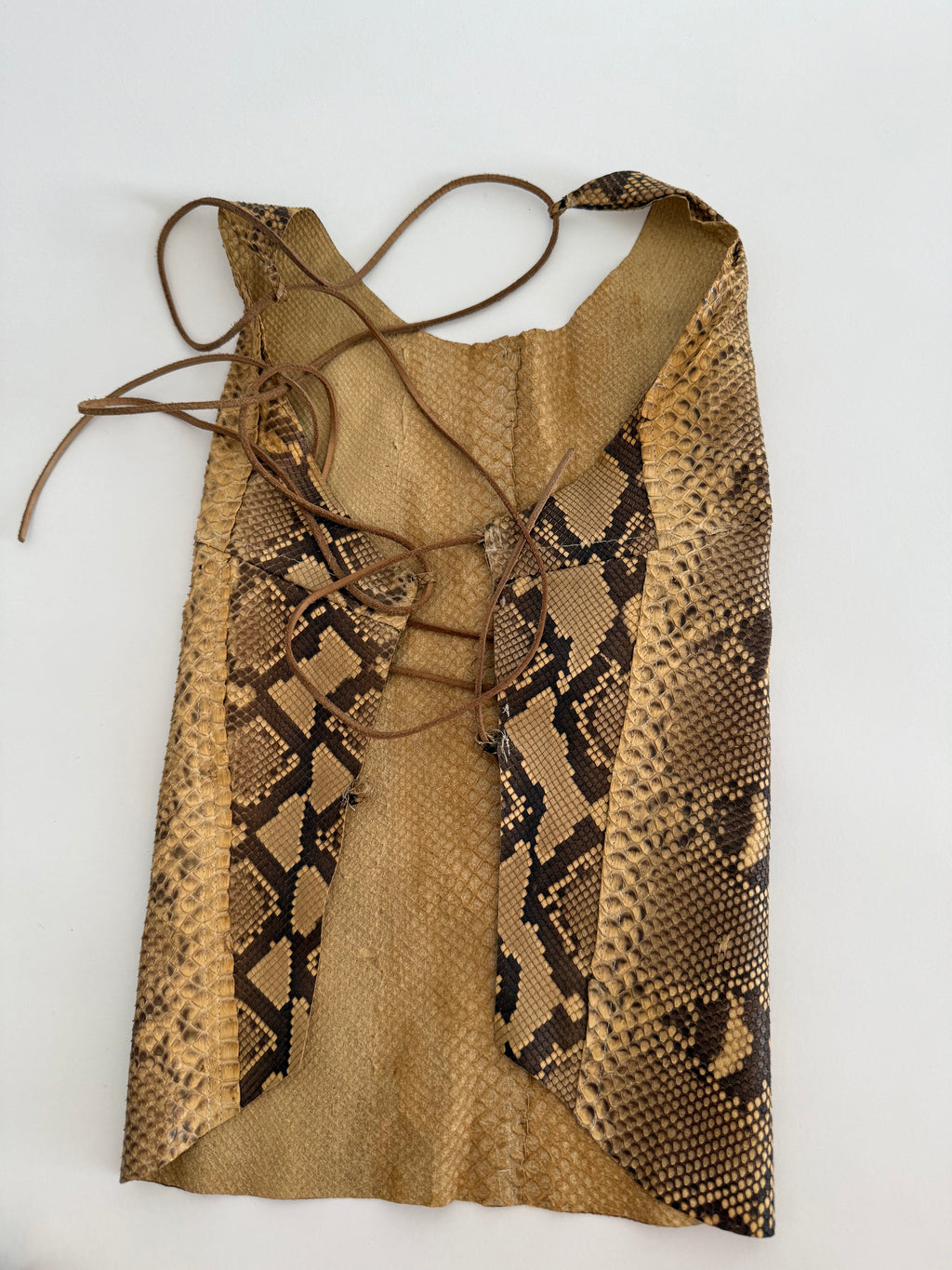 Rare top vintage leather python bare back 90s