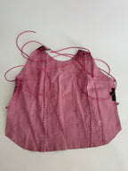 Vintage 90s pink python leather bare back top