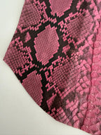 Vintage 90s pink python leather bare back top