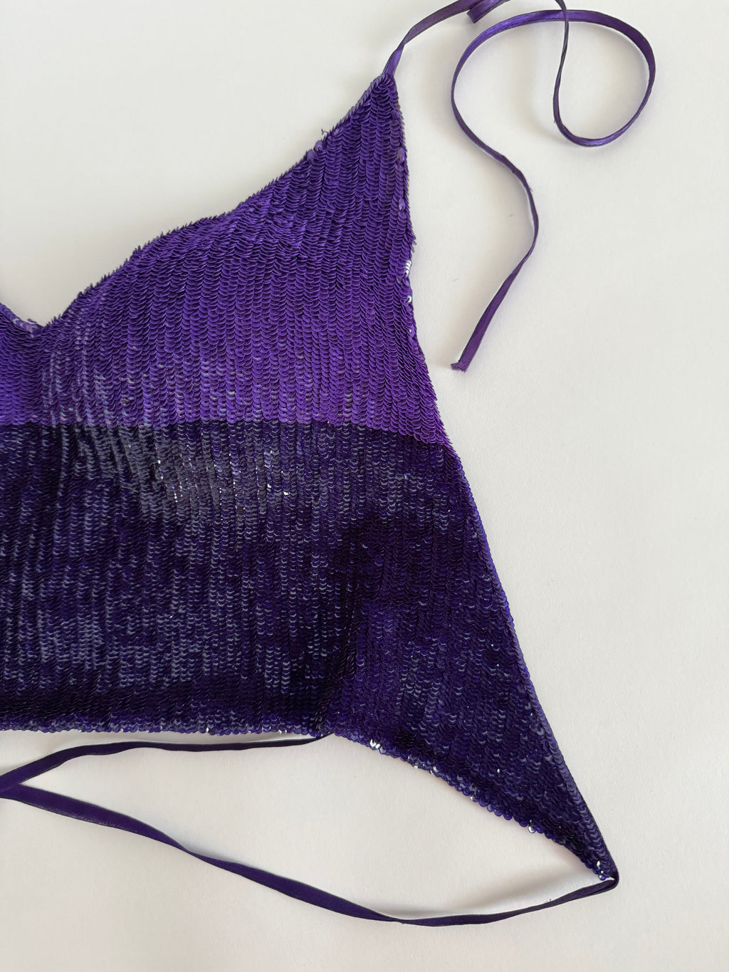 Gianfranco Ferrè purple sequin bare back top 90s
