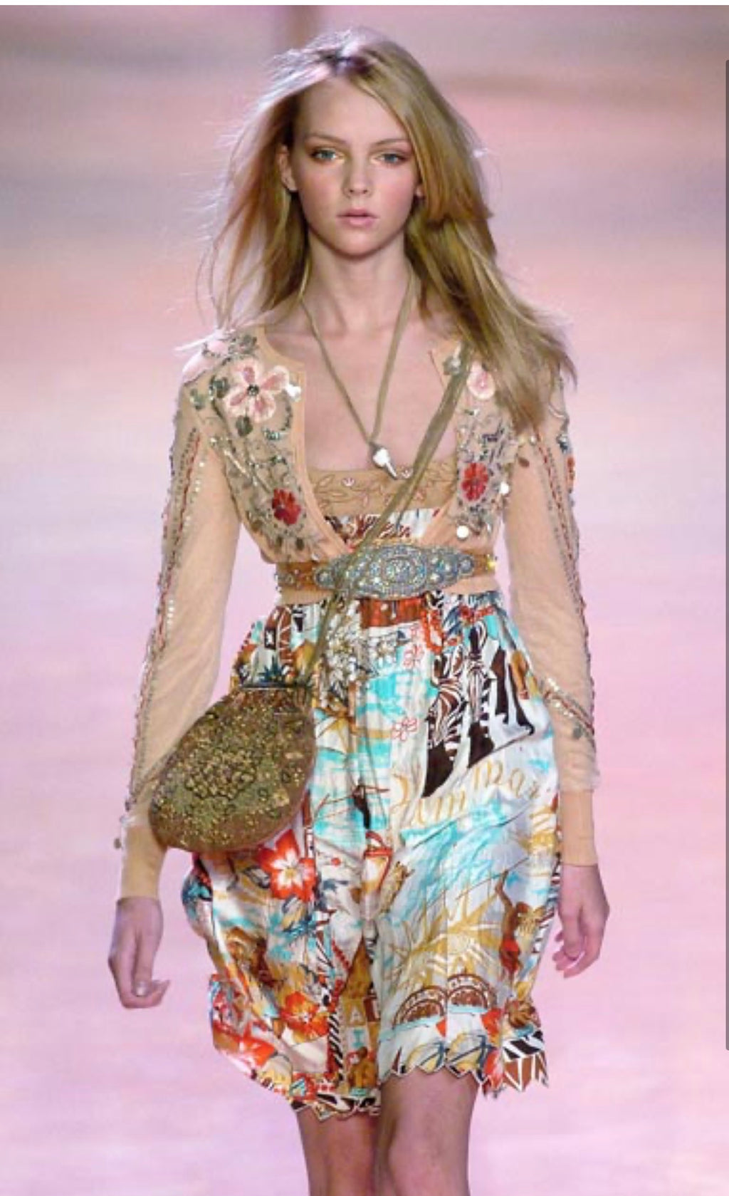 Blumarine SS 2005 Runway print dress African pattern