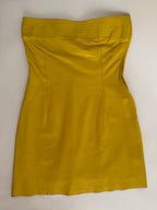 Rare Genny SS 1998 Runway yellow leather mini dress