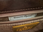 Lizard vintage brown clutch
