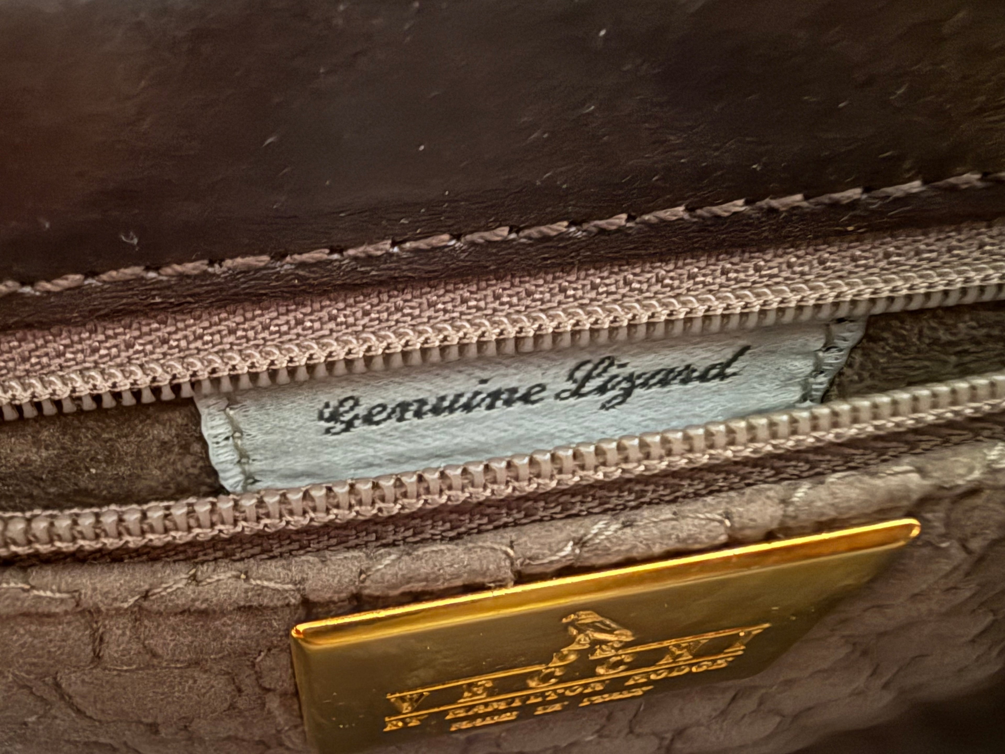 Lizard vintage brown clutch