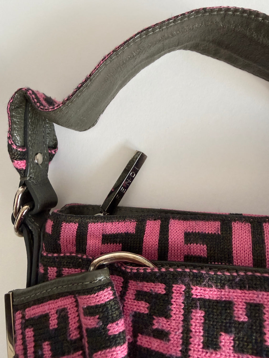 Fendi Zucca one belt knit wool pink
