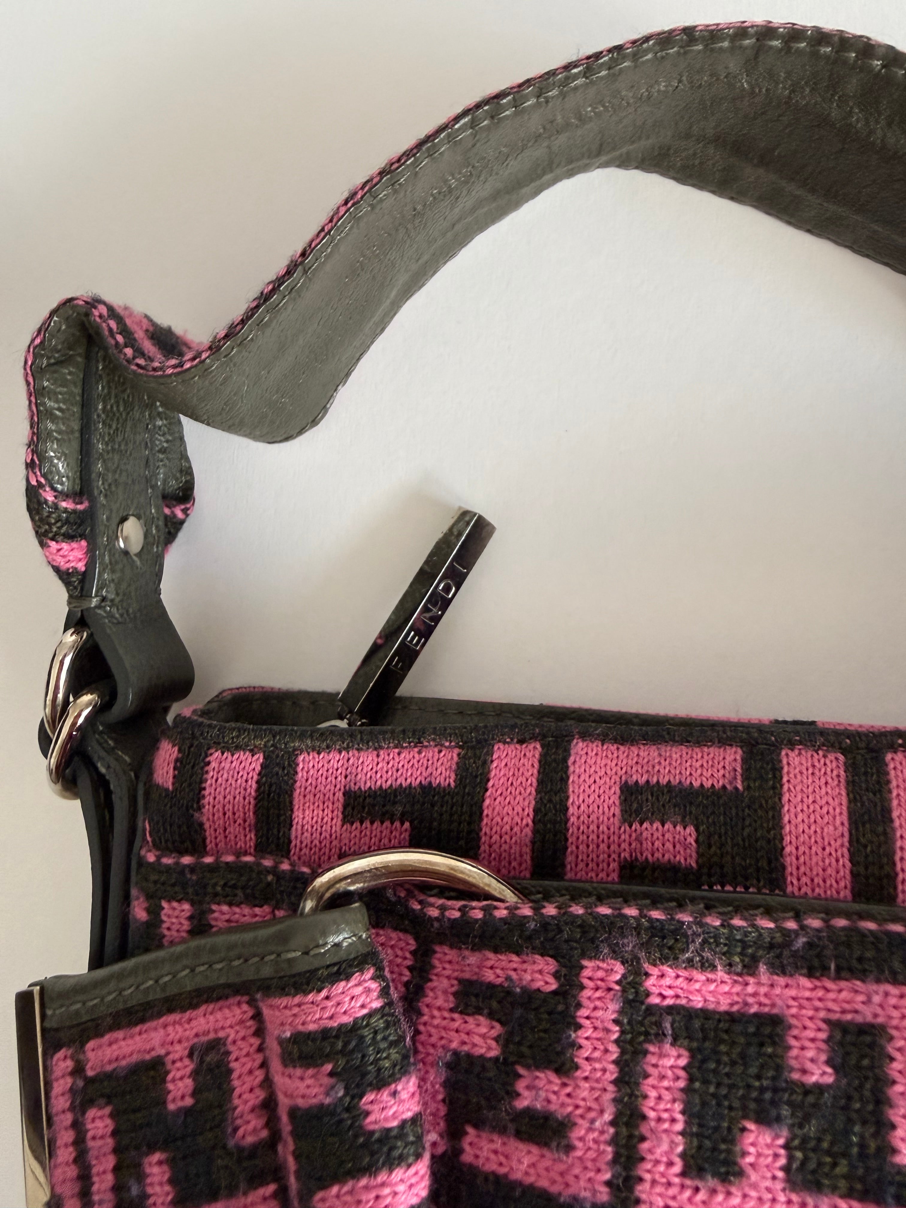 Fendi Zucca one belt knit wool pink