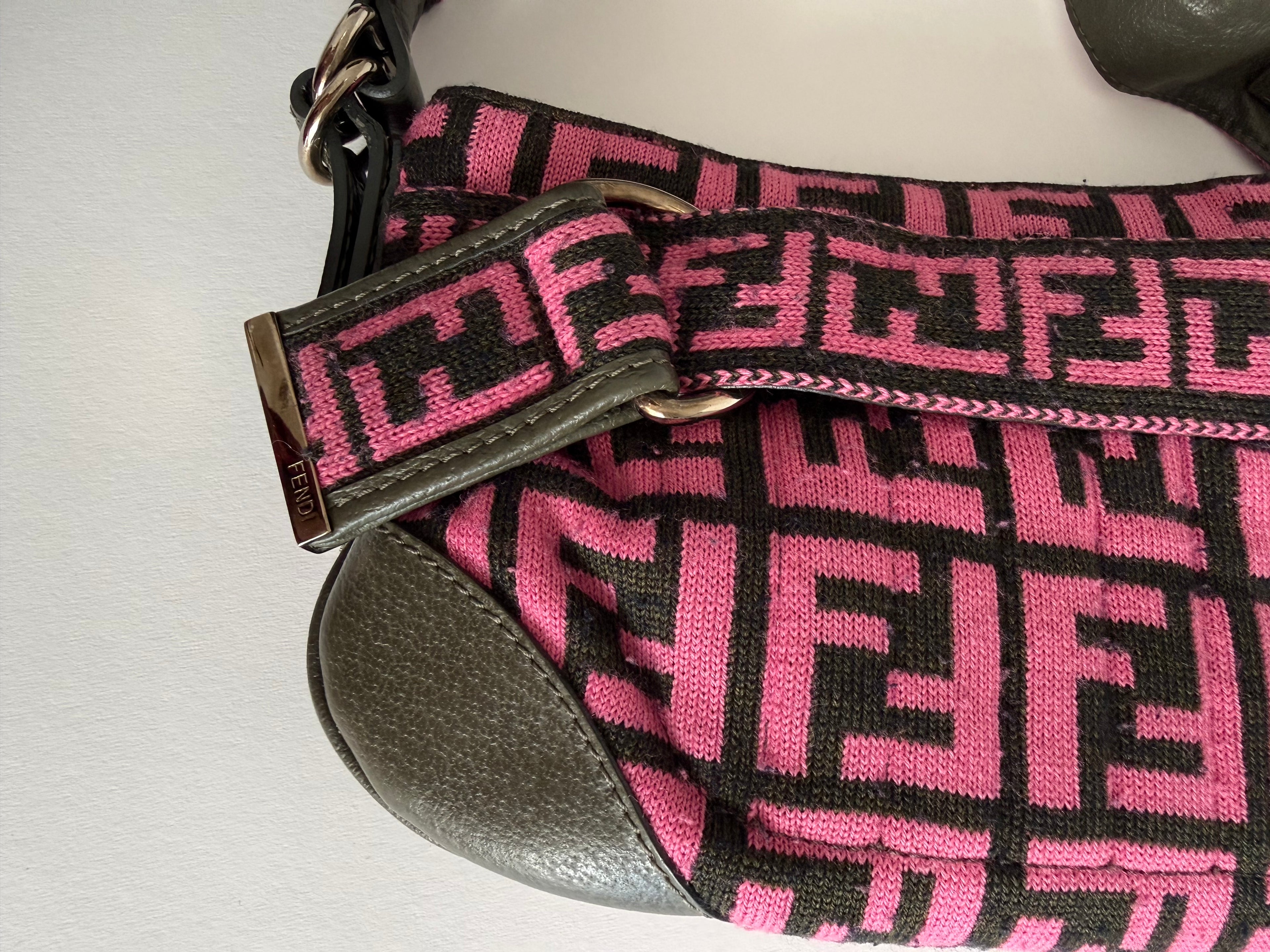Fendi Zucca one belt knit wool pink