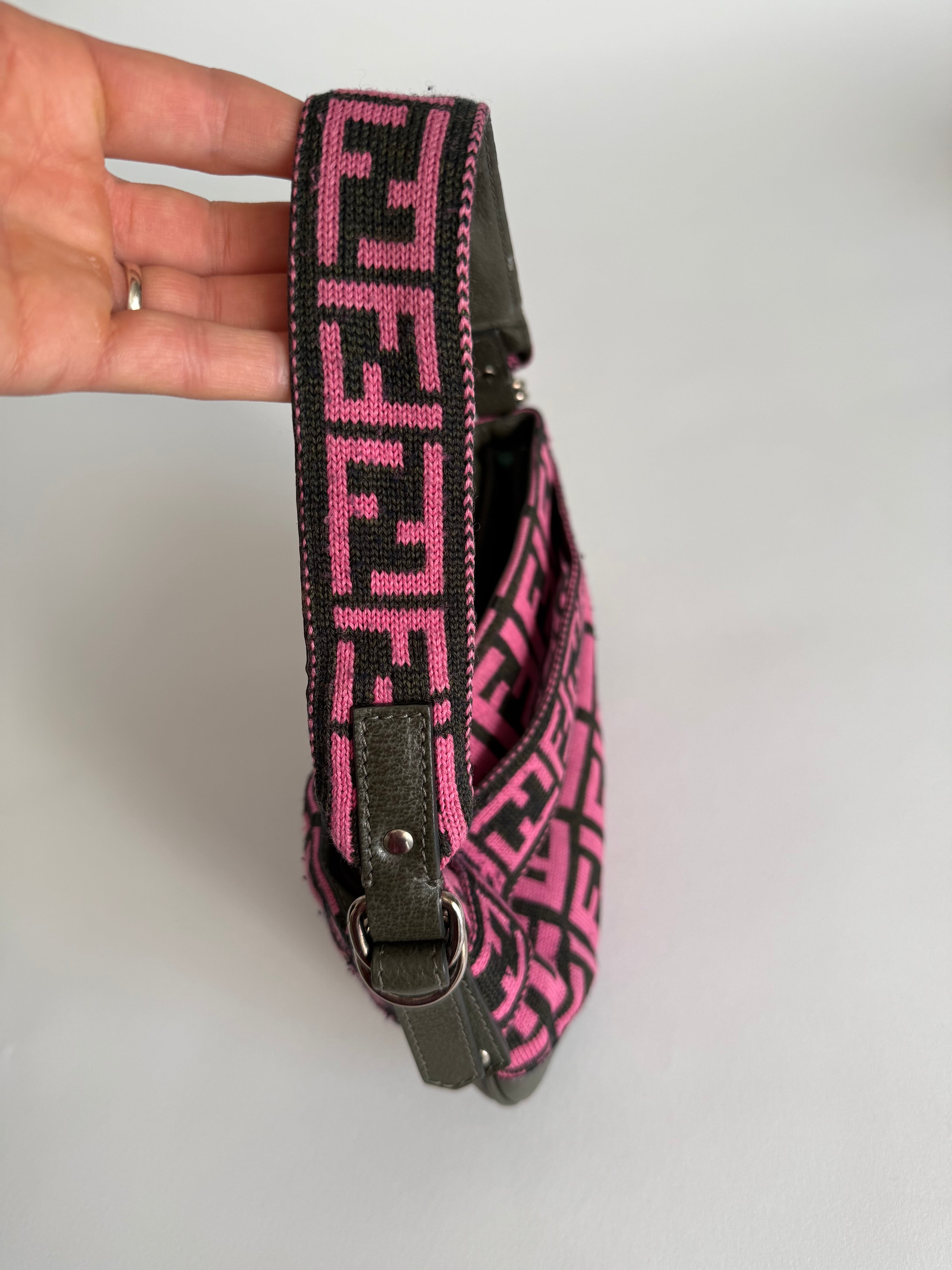 Fendi Zucca one belt knit wool pink
