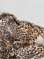 Roberto Cavalli SS 2006 orange brown mini ruffle dress