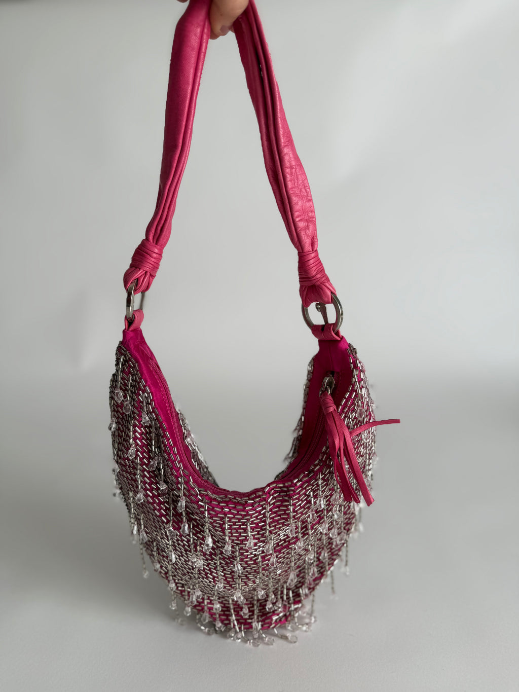 Cesare Paciotti pink beads bag