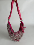 Cesare Paciotti pink beads bag