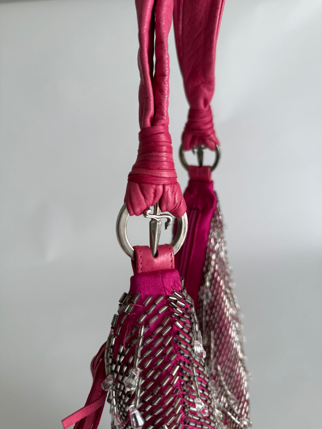 Cesare Paciotti pink beads bag