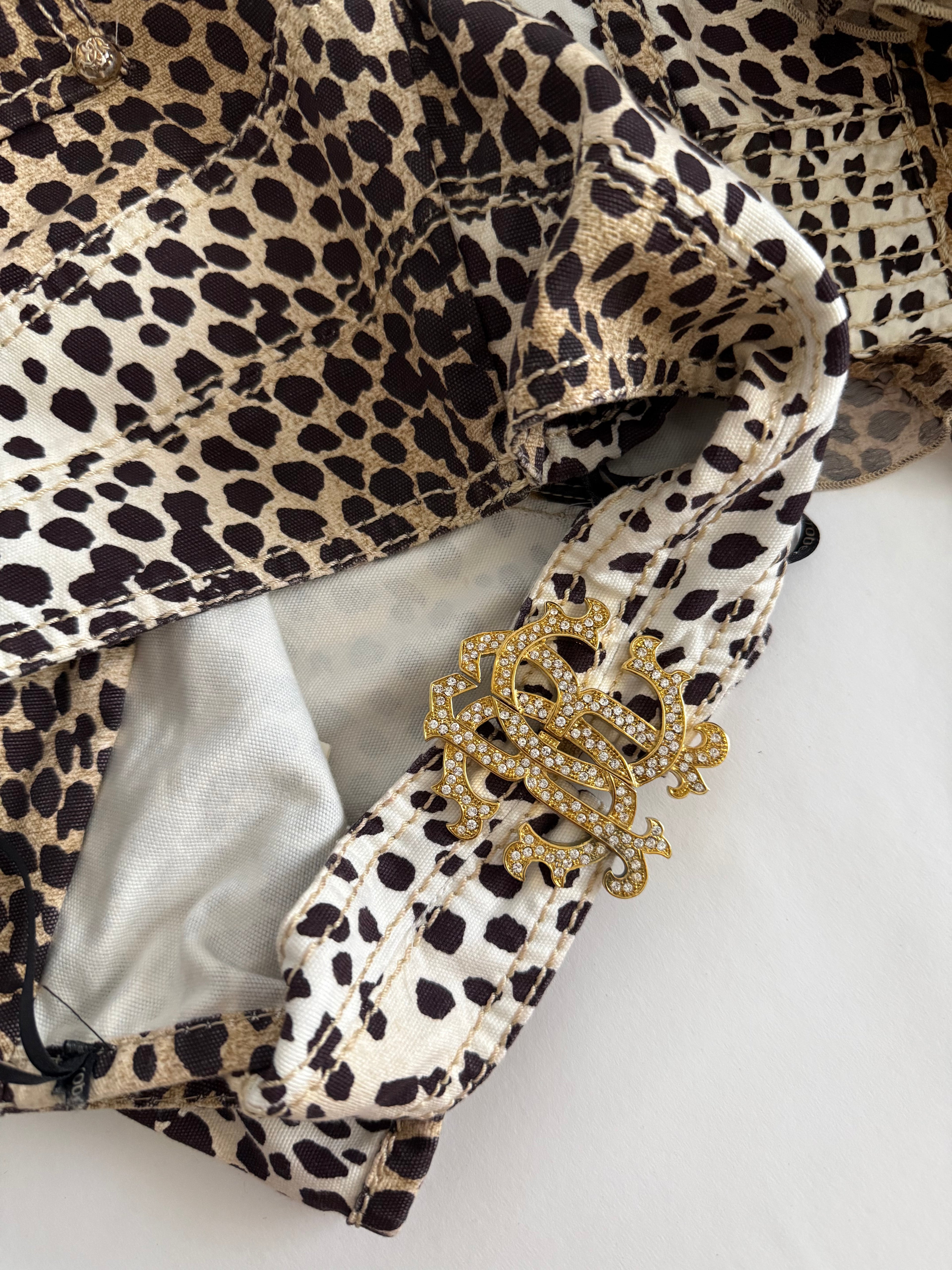 Roberto Cavalli SS 2005 long mermaid leopard skirt