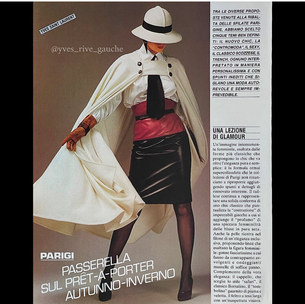 Saint laurent FW 1983 leather skirt two-colour