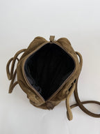 Prada green suede shoulder bag