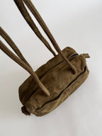 Prada green suede shoulder bag