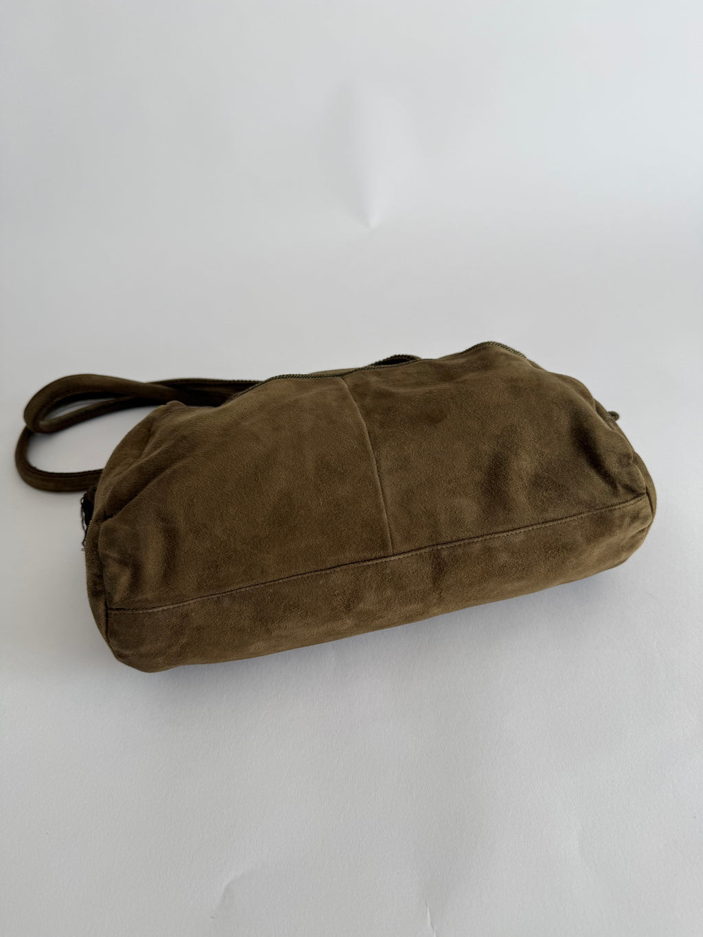Prada green suede shoulder bag