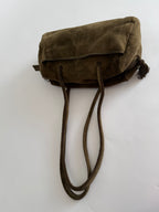 Prada green suede shoulder bag