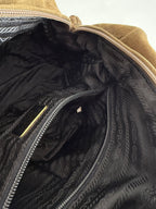 Prada green suede shoulder bag
