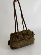 Prada green suede shoulder bag
