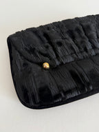 80s black velvet clutch