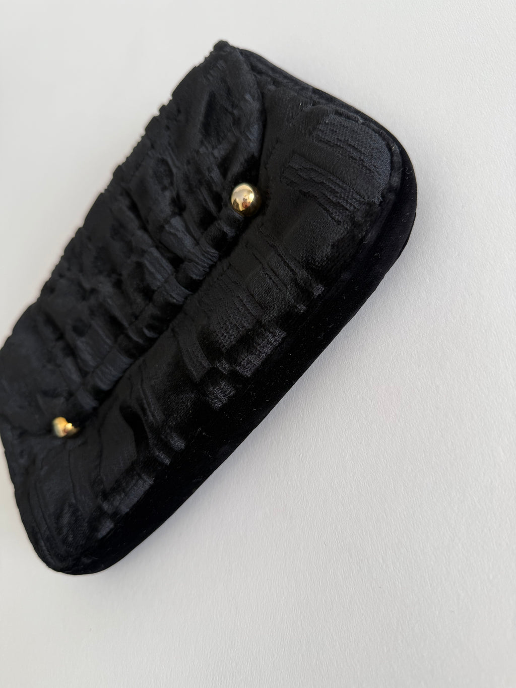 80s black velvet clutch