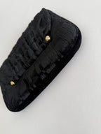 80s black velvet clutch