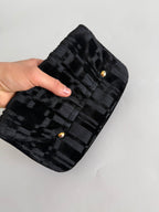 80s black velvet clutch