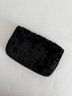 80s black velvet clutch