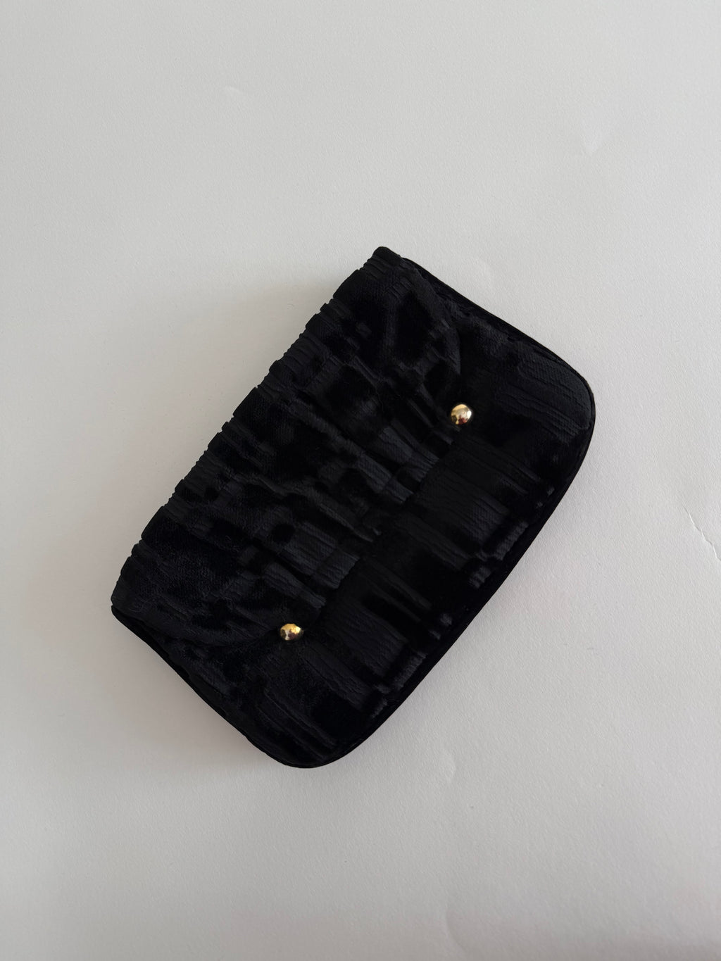 80s black velvet clutch