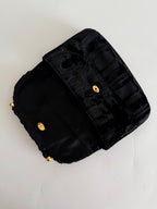 80s black velvet clutch