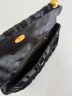 80s black velvet clutch