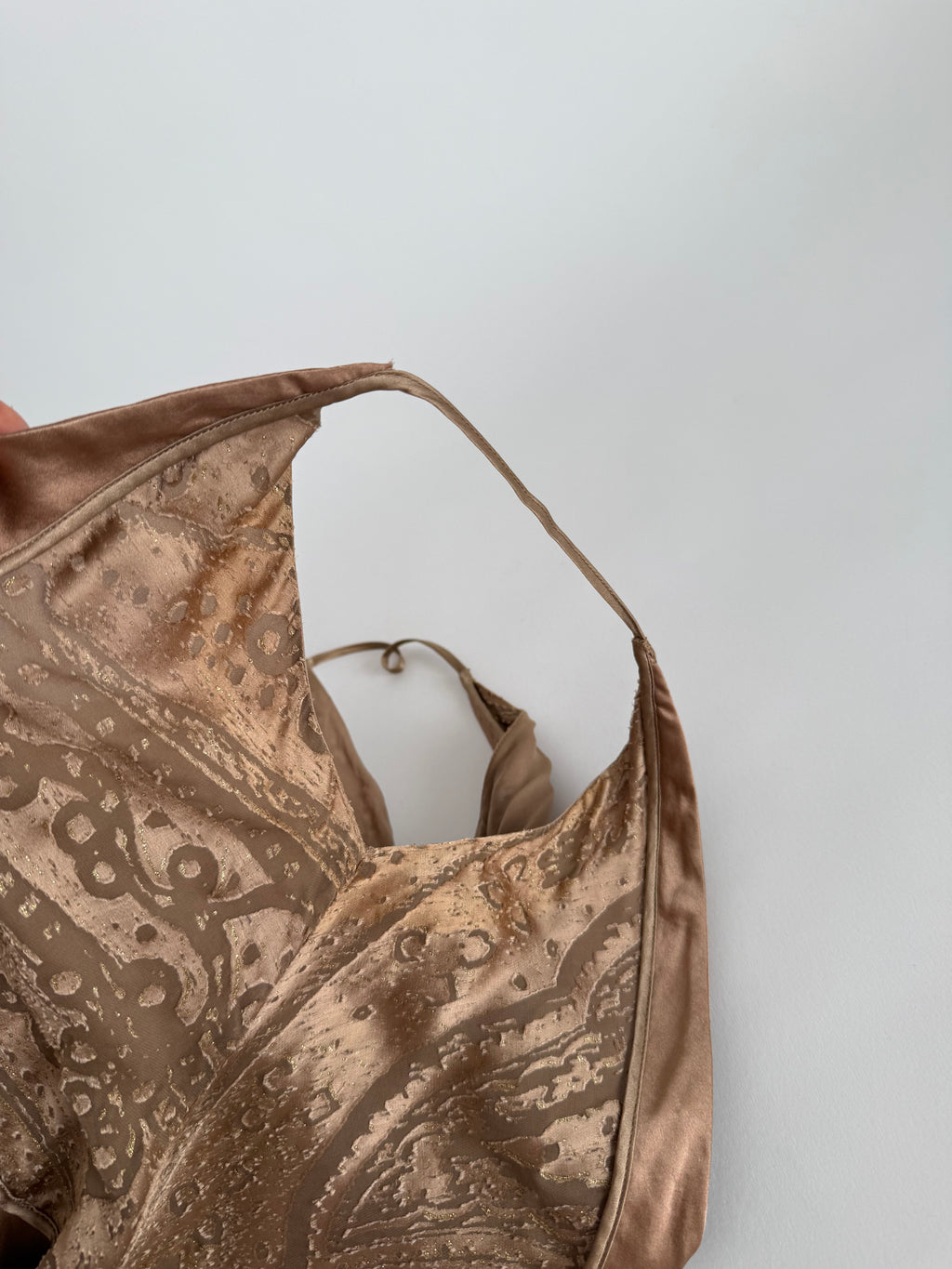 Roberto Cavalli FW 2004 midi bronze gold details
