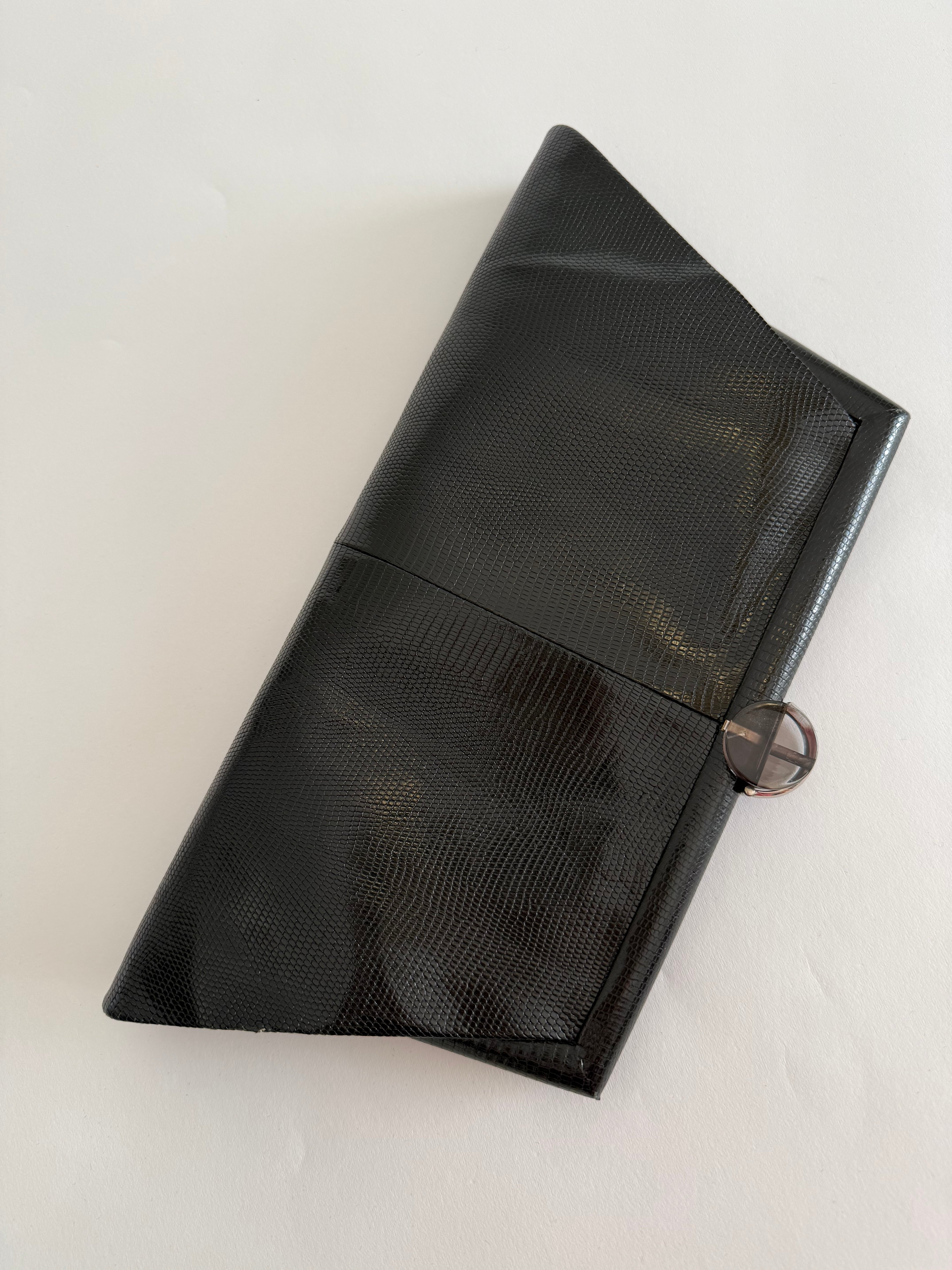 Lizard 70s black clutch