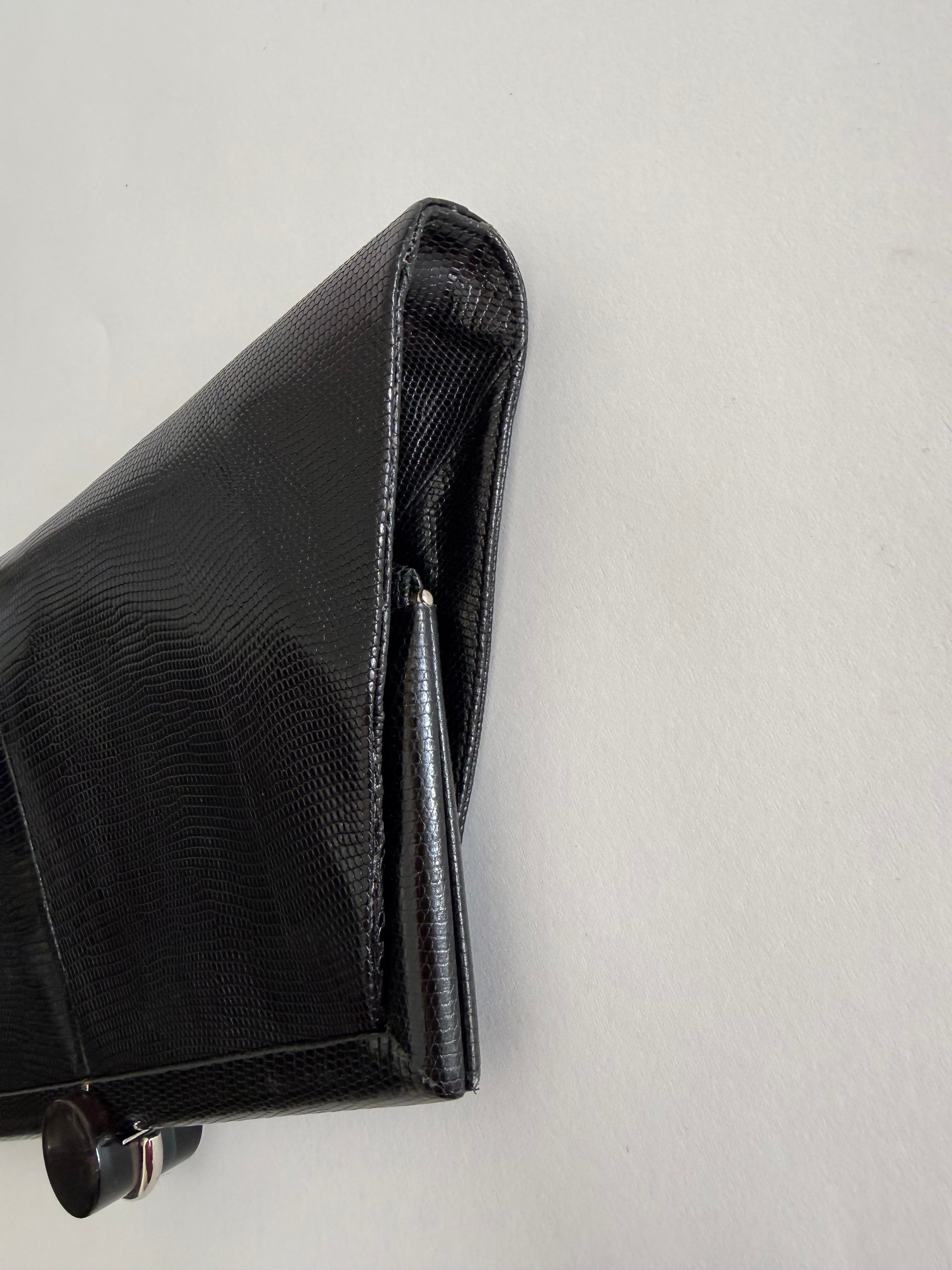 Lizard 70s black clutch