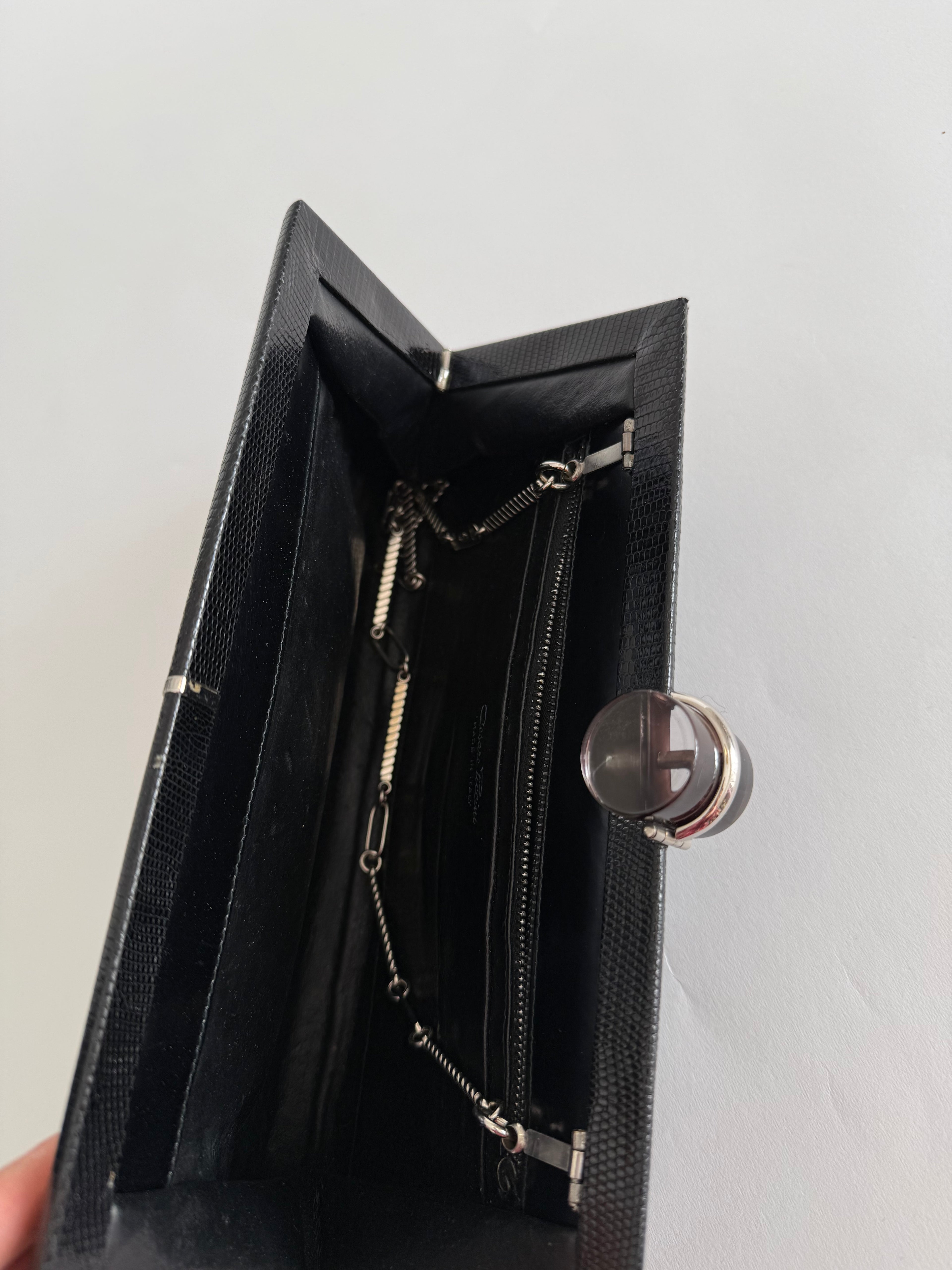 Lizard 70s black clutch
