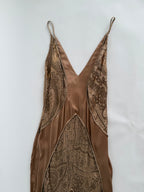 Roberto Cavalli FW 2004 midi bronze gold details