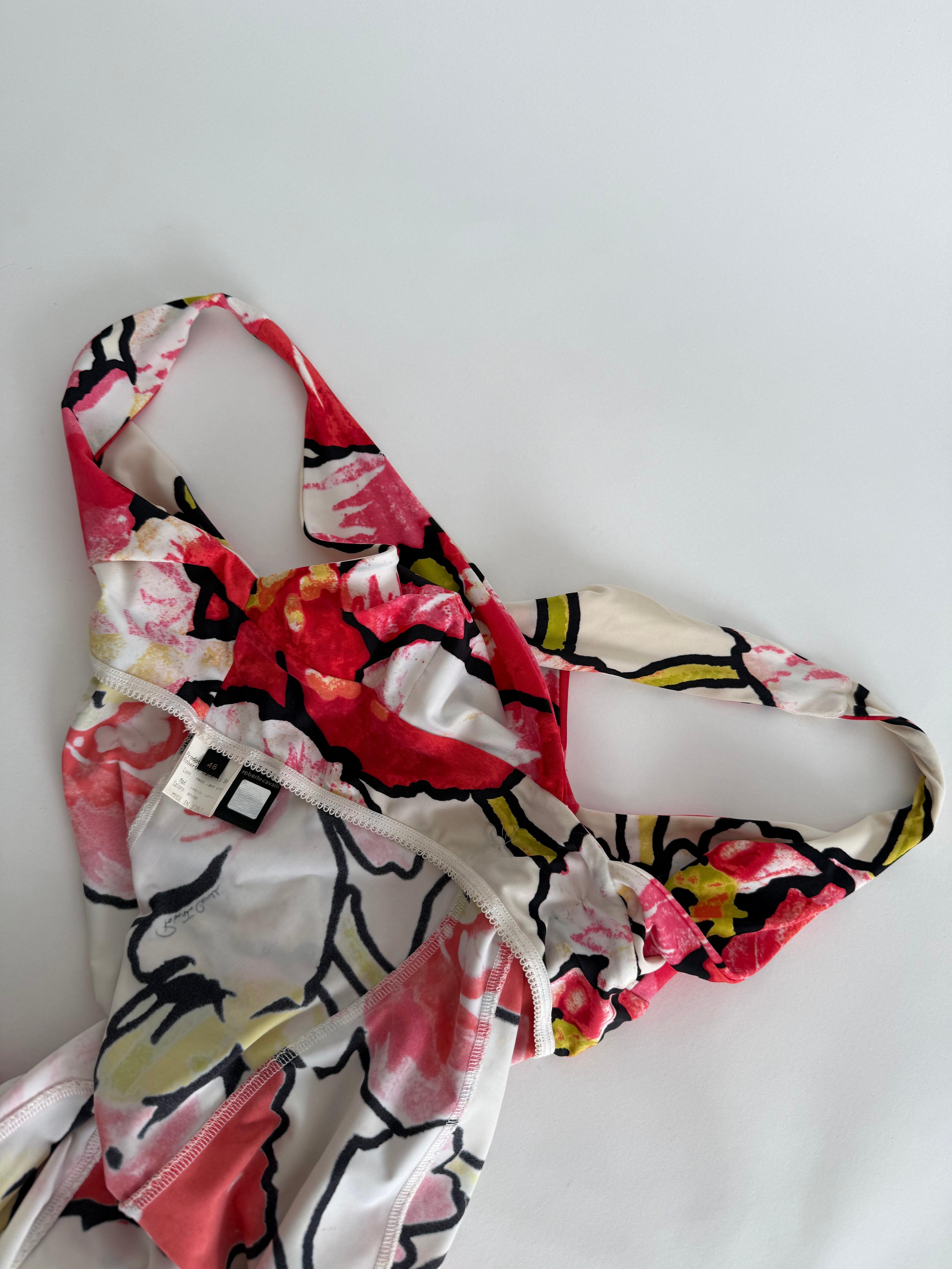 Rare Roberto Cavalli SS 2006 red floral print maxi dress