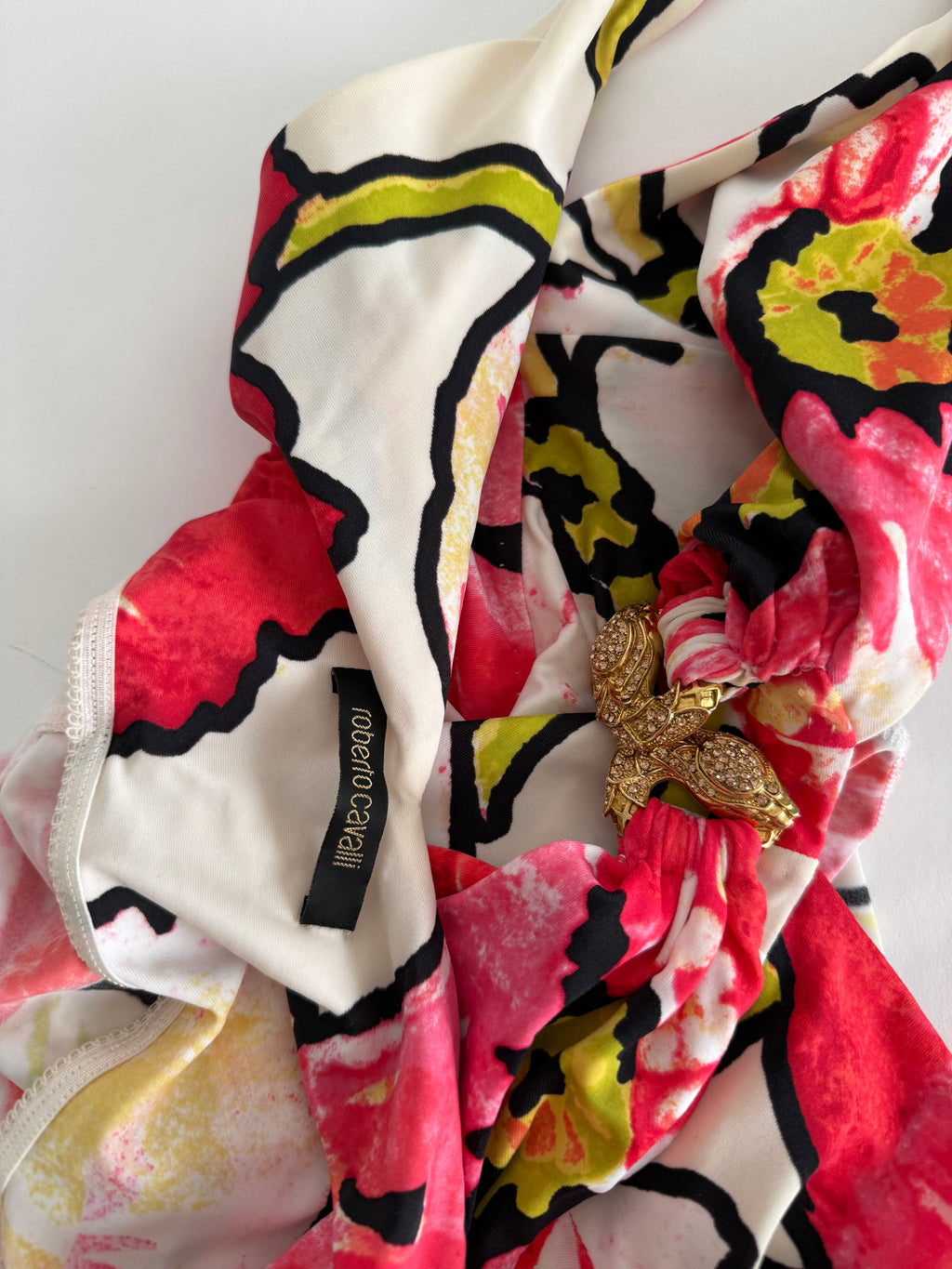 Rare Roberto Cavalli SS 2006 red floral print maxi dress