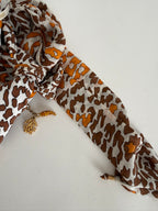 Roberto Cavalli SS 2006 orange brown mini ruffle dress
