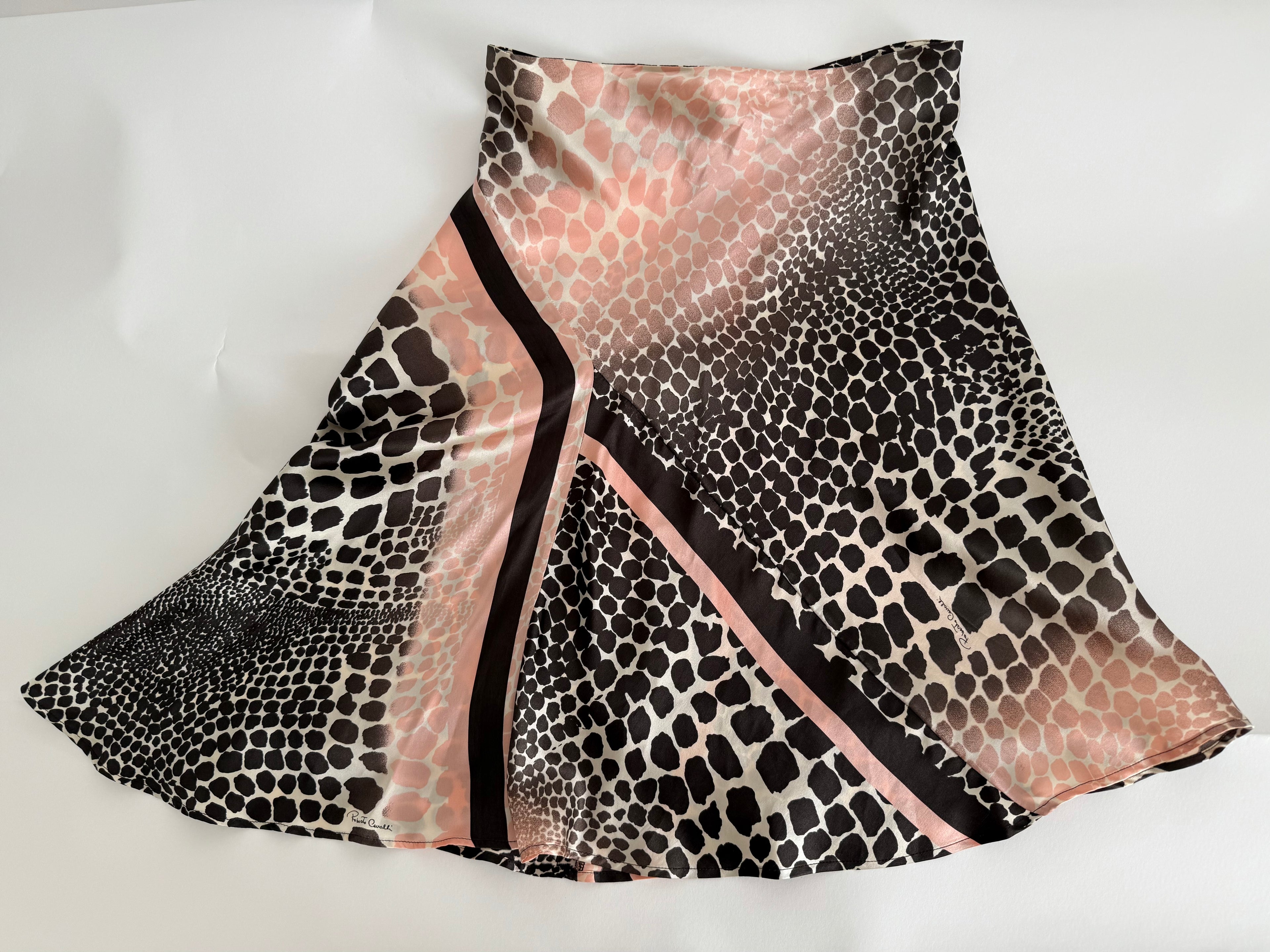 Roberto Cavalli SS 2004 silk set top and skirt