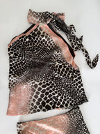 Roberto Cavalli SS 2004 silk set top and skirt